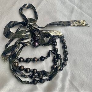 Lanvin Faux Black Pearl Necklace